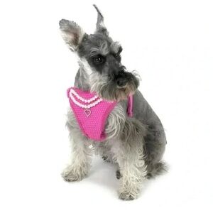 New Vibrant Life Pink Pearl-Trim Dog Harness with Heart Charm
